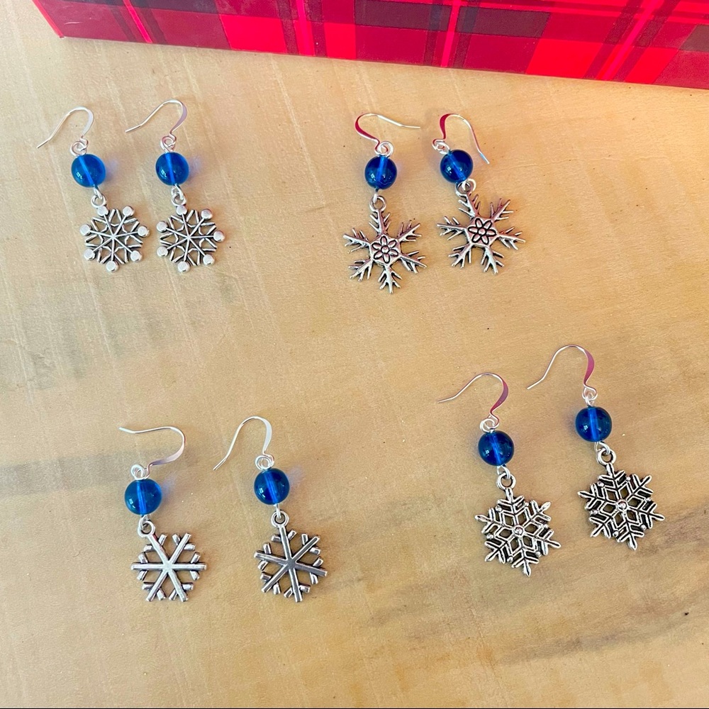$10 SALE Snowflake & Blue Bead Earrings—ONLY 2 STYLES LEFT!! Outdoor Fun - Picture 3 of 6